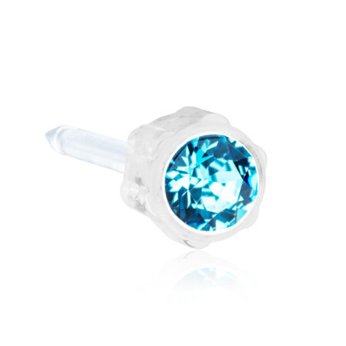 Blomdahl Medical Plastic Bezel 4mm Aquamarine, 1kpl