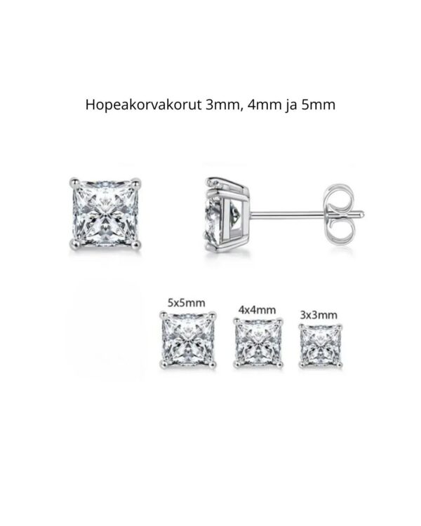 Hopeakorvakorut, kivellä, neliö