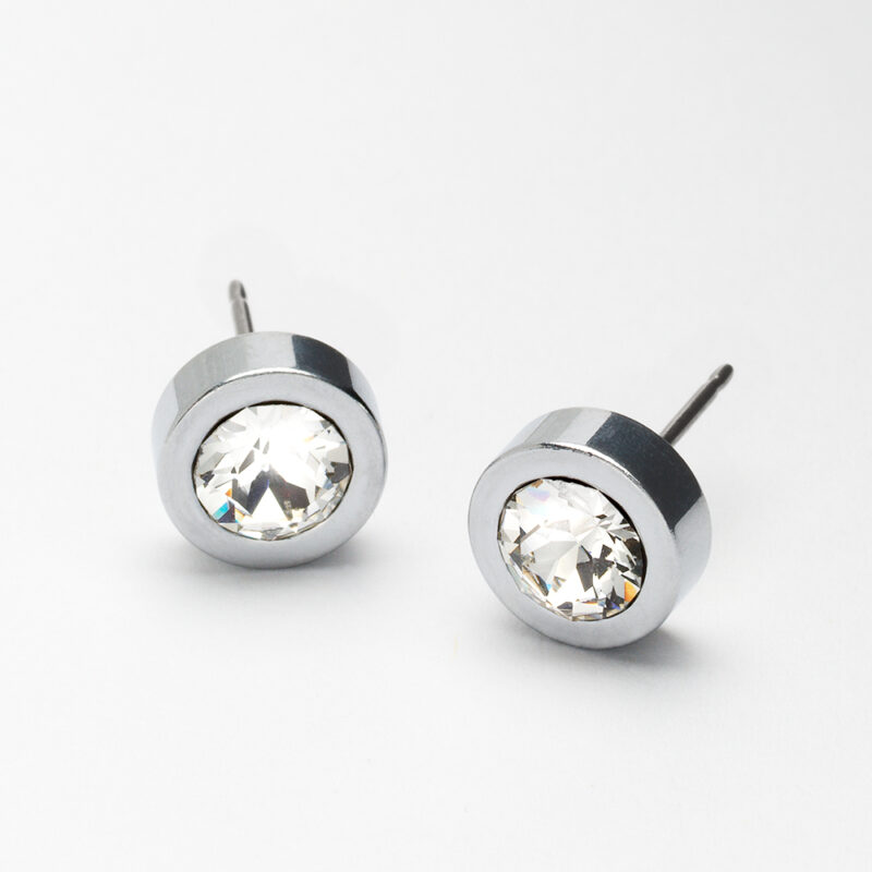 Blomdahl CJ Silver Titanium 8mm grand bezel crystal