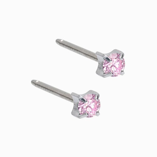 CJ Silver Titanium Light Rose 3 mm tiffany pari