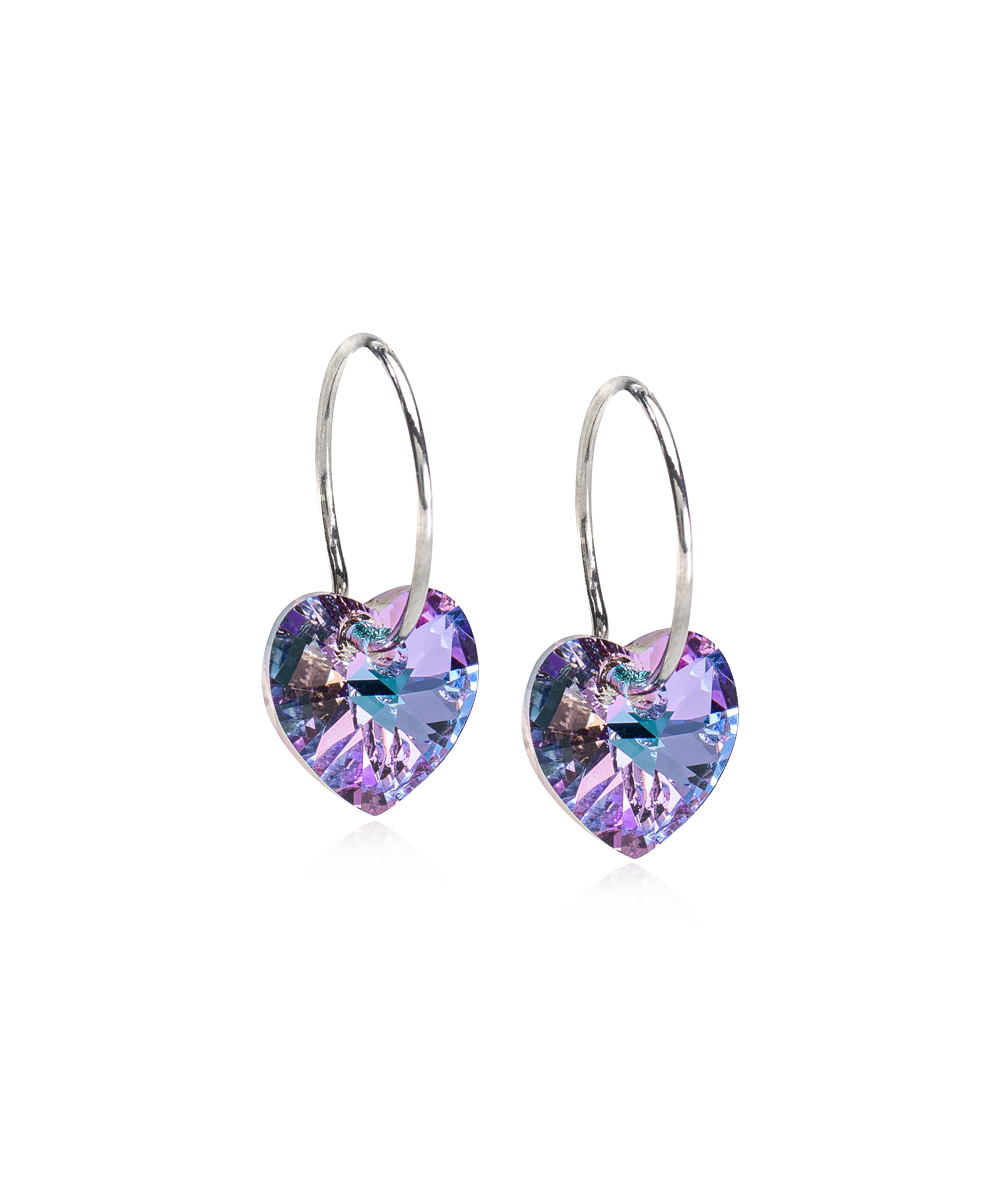 CJ Natural Titanium Ear Ring 14mm Heart Lilac pari