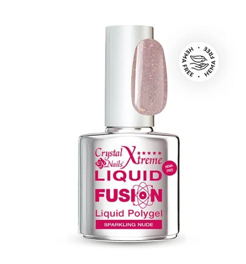 Crystal Nails Liquid Fusion Liquid Polygel Sparkling Nude 8ml