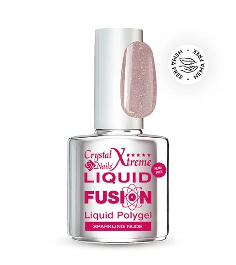 Crystal Nails Liquid Fusion Liquid Polygel Sparkling Nude 13ml